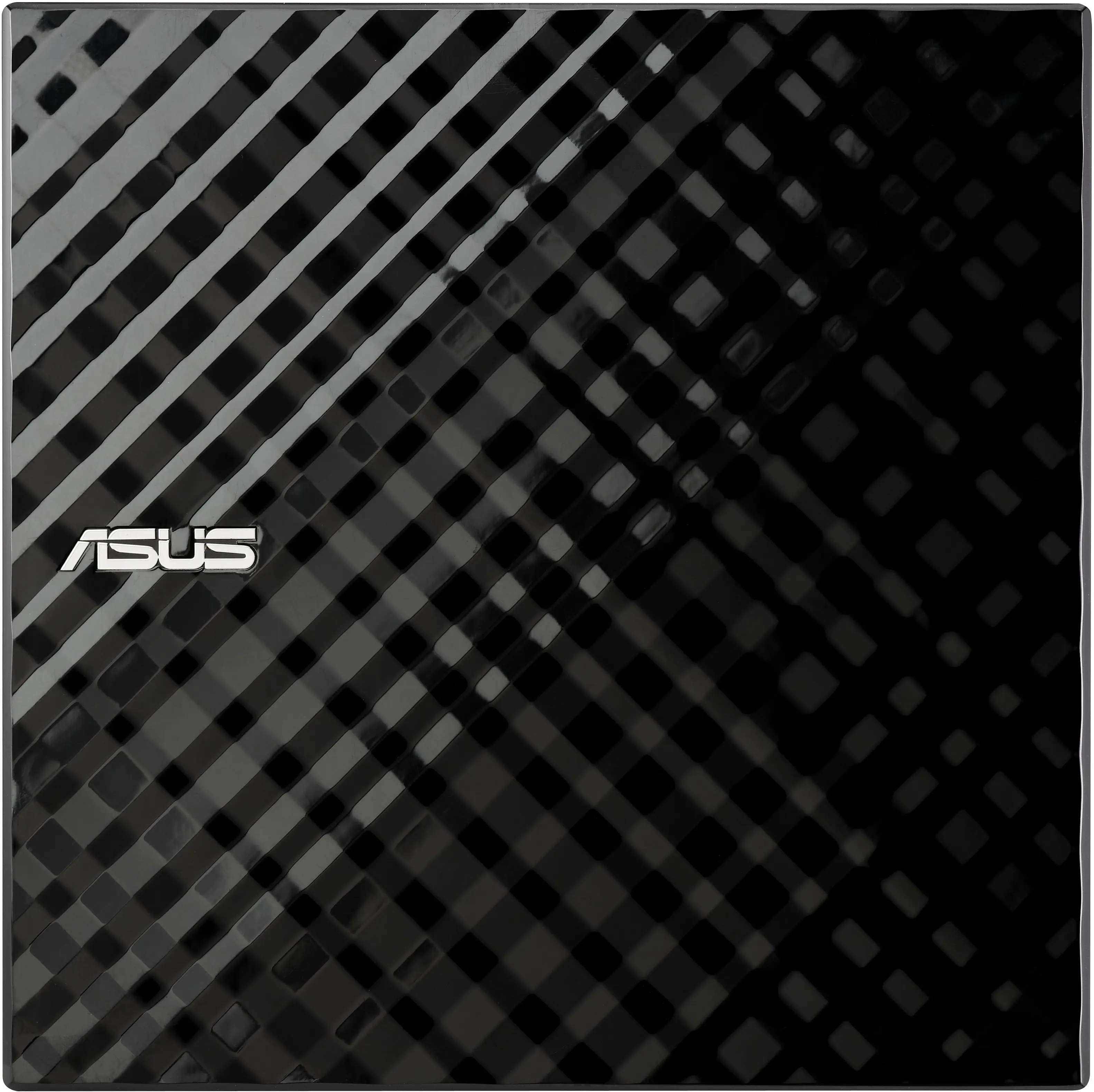 Front. ASUS - 24x Write/16x Rewrite/24x Read CD - 8x Write DVD External USB 2.0 DVD-Writer Drive - Black.