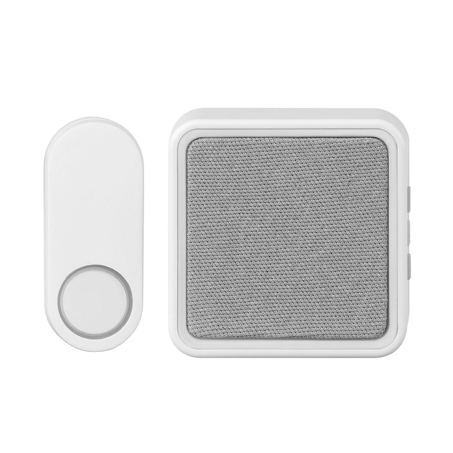 Front. HEATH ZENITH - Heath Zenith Matte White Plastic Wireless Door Bell.