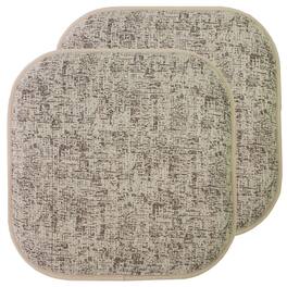 Sweet Home Collection - Broadway Memory Foam No Slip Back 16" x 16" Chair Pad Cushion, 2-Pack - Cream/Chocolate