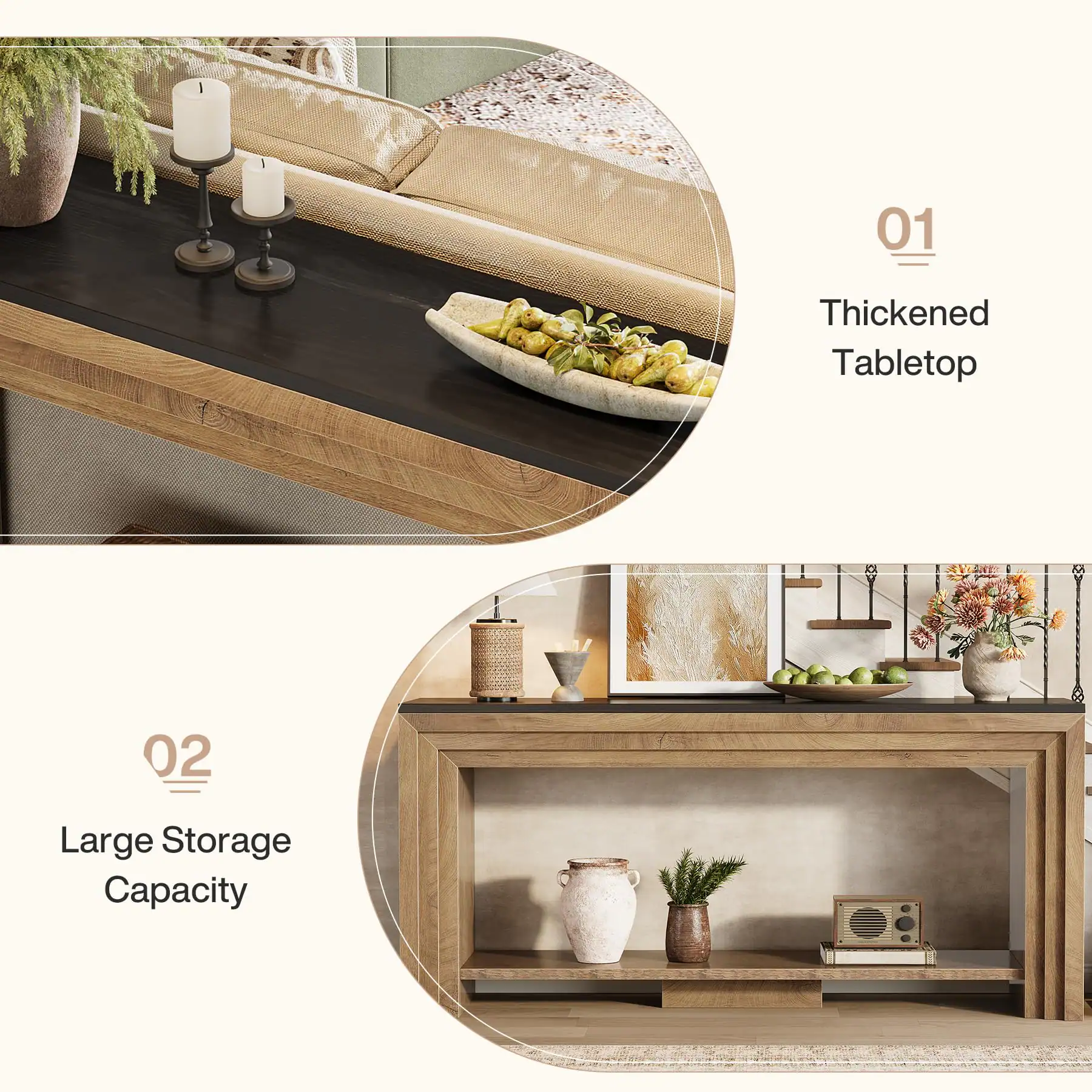 01
Thickened Tabletop

02
Large Storage Capacity