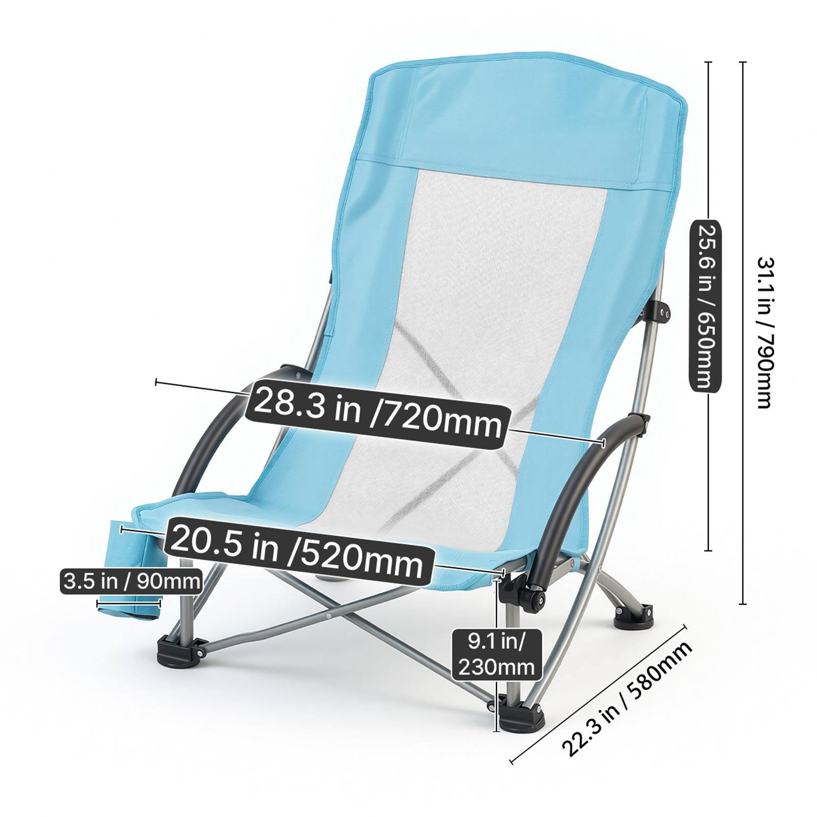 28.3 in / 720mm  
25.6 in / 650mm  
31.1 in / 790mm  
20.5 in / 520mm  
3.5 in / 90mm  
9.1 in / 230mm  
22.3 in / 580mm