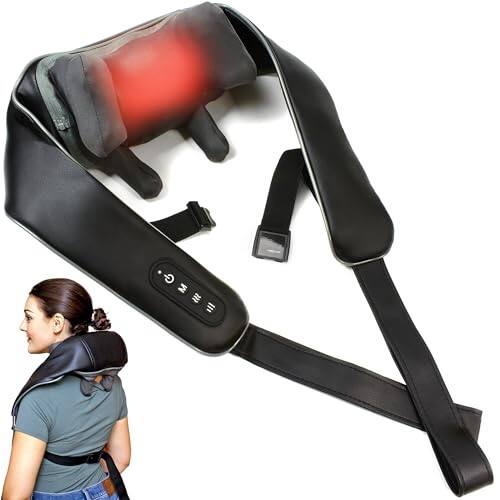 Front. ESBANY - Cordless Neck and Shoulder Massager with Heat - 4D Rechargeable Electric Shiatsu Kneading Deep Tissue Massage for Back.