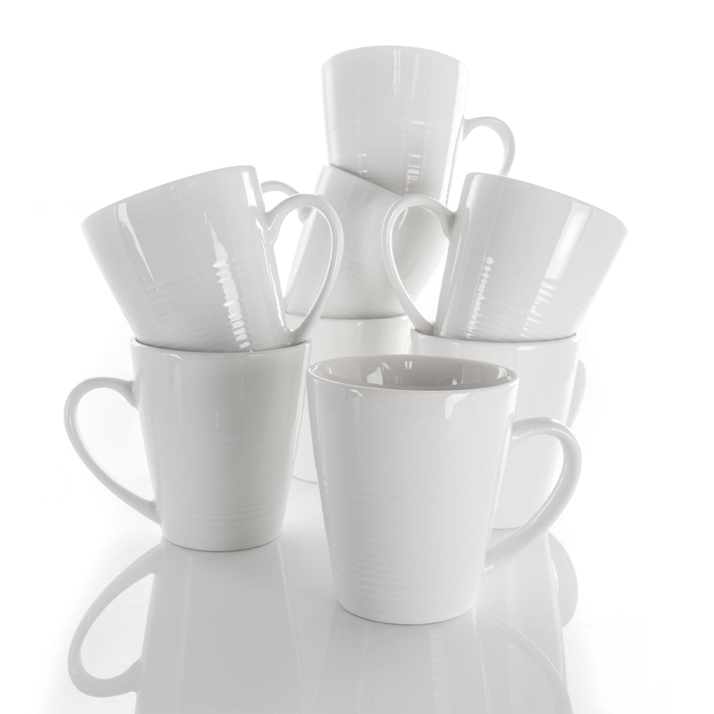 Alt View 1. Elama - Elama Amie 8 Piece 12 Ounce Porcelain Mug Set in White - White.