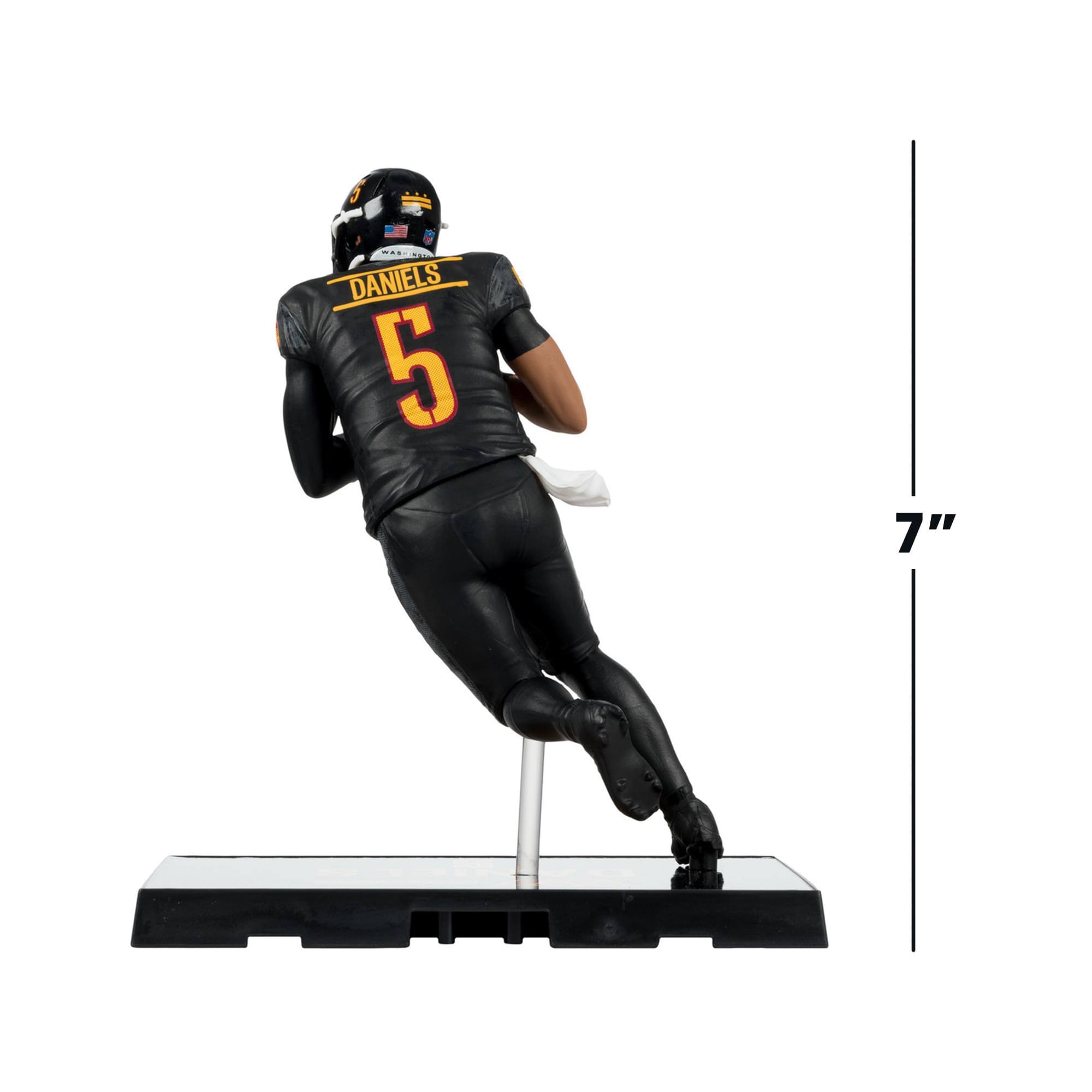 Alt View 3. McFarlane Toys - Washington Commanders NFL 7 Inch Posed Figure | Jayden Daniels (Black Uniform) - Black.