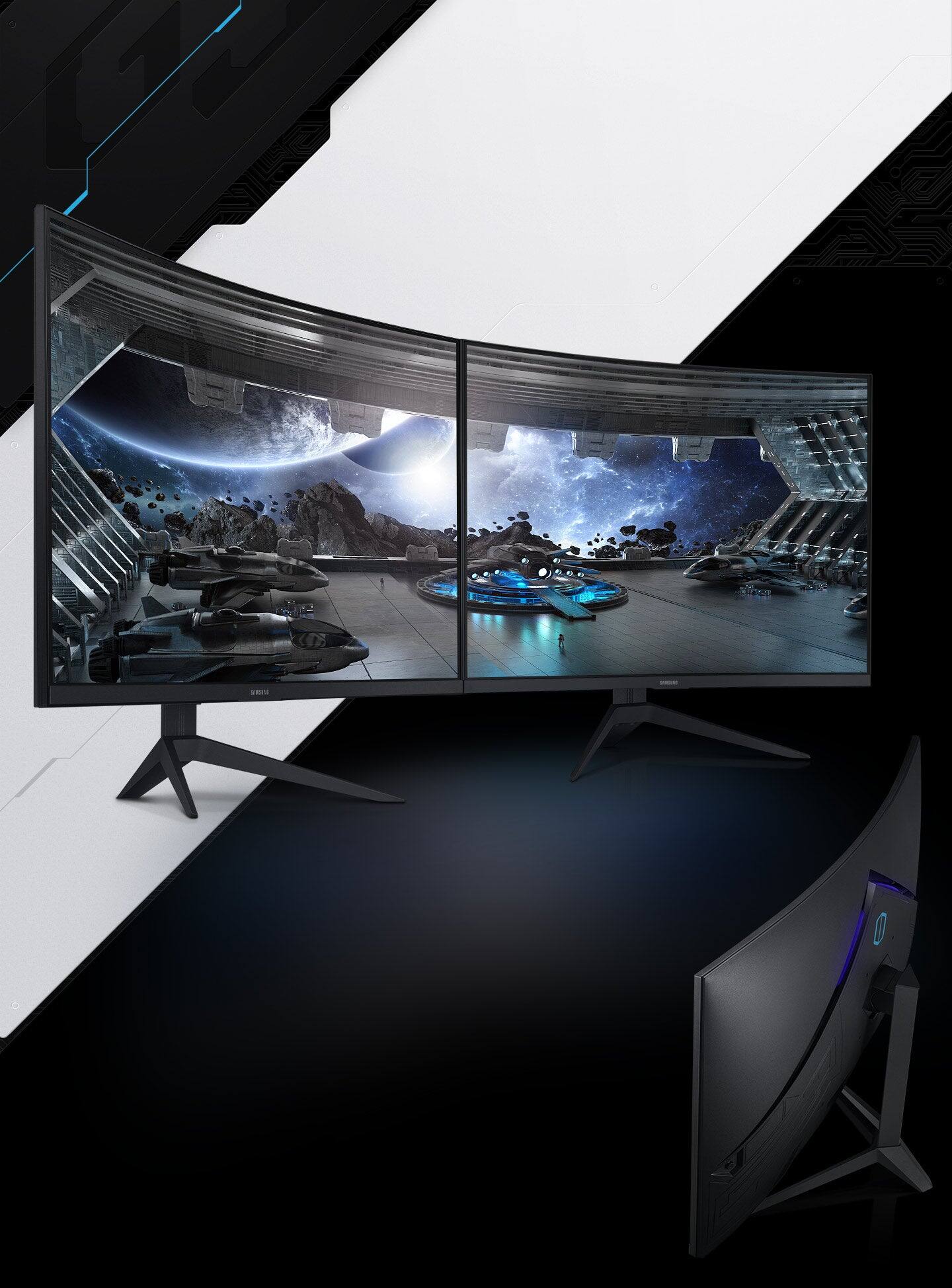 Alt View 32. Samsung - Odyssey G3 32" Curved FHD 1ms AMD FreeSync Premium Gaming Monitor - Black - Black.