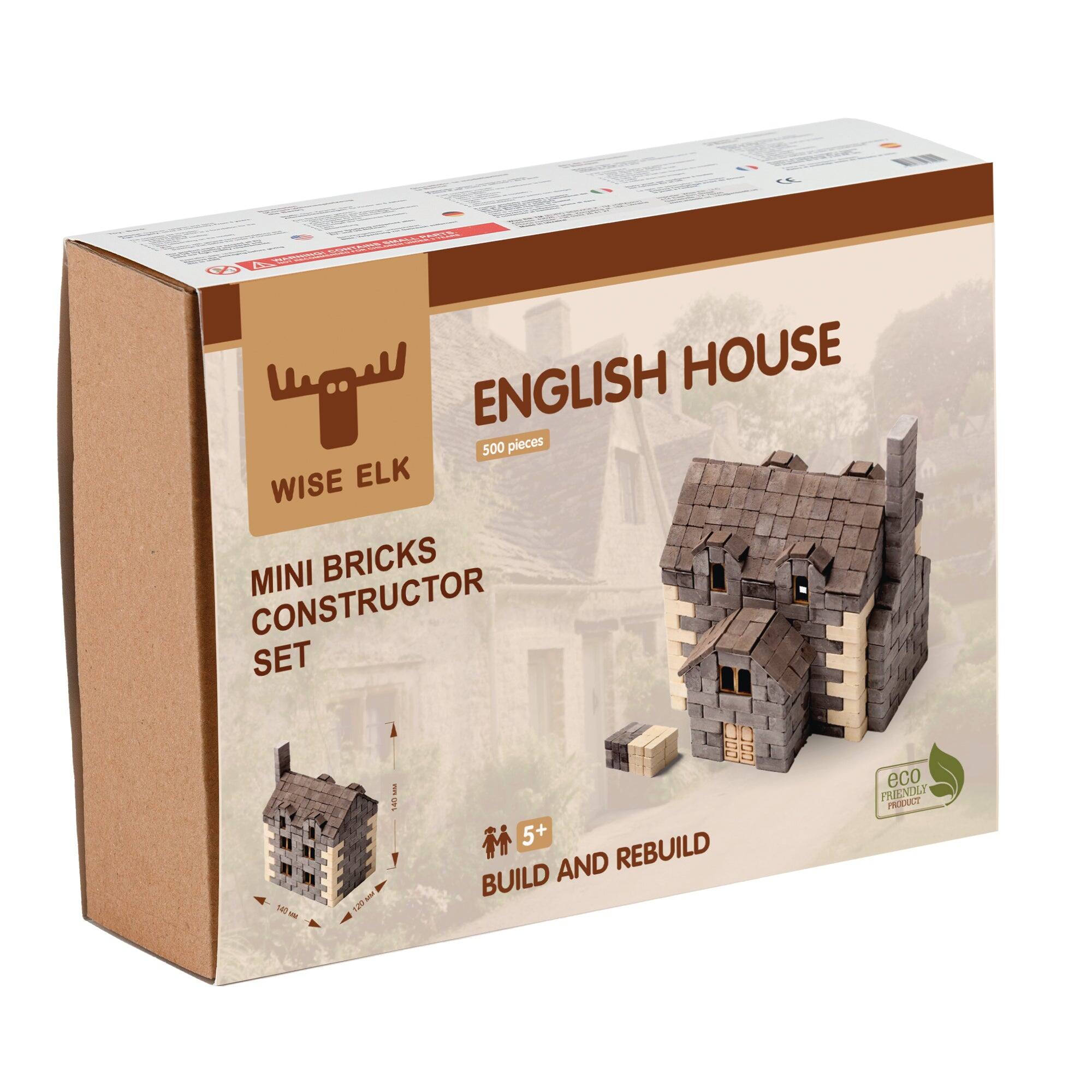 ENGLISH HOUSE  
500 pieces  
WISE ELK MINI BRICKS CONSTRUCTOR SET  
5+ BUILD AND REBUILD  
eco FRIENDLY PRODUCT