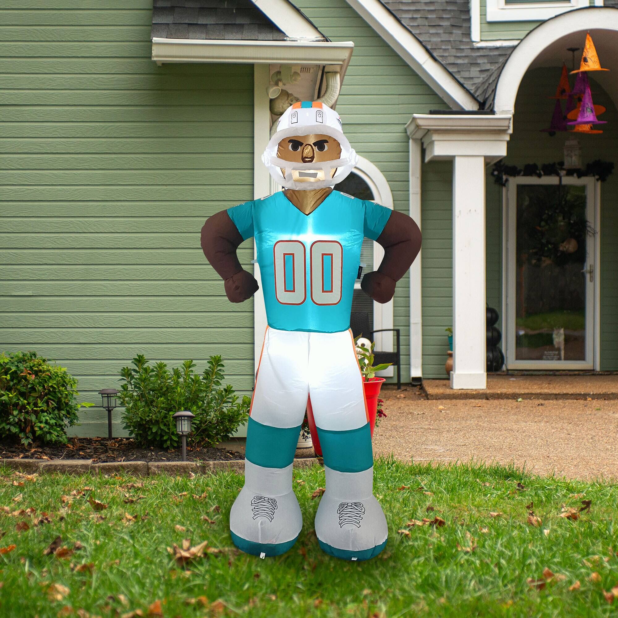 Alt View 3. Logo Brands - Miami Dolphins Player Lawn Inflatable - Multicolor.