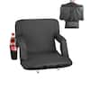 Front. VEVOR - Stadium Seat, 6 Adjustable Angle Bleacher Chair, 2.9'' Cushion Stadium Seat with Back Support and Armrest - Black.
