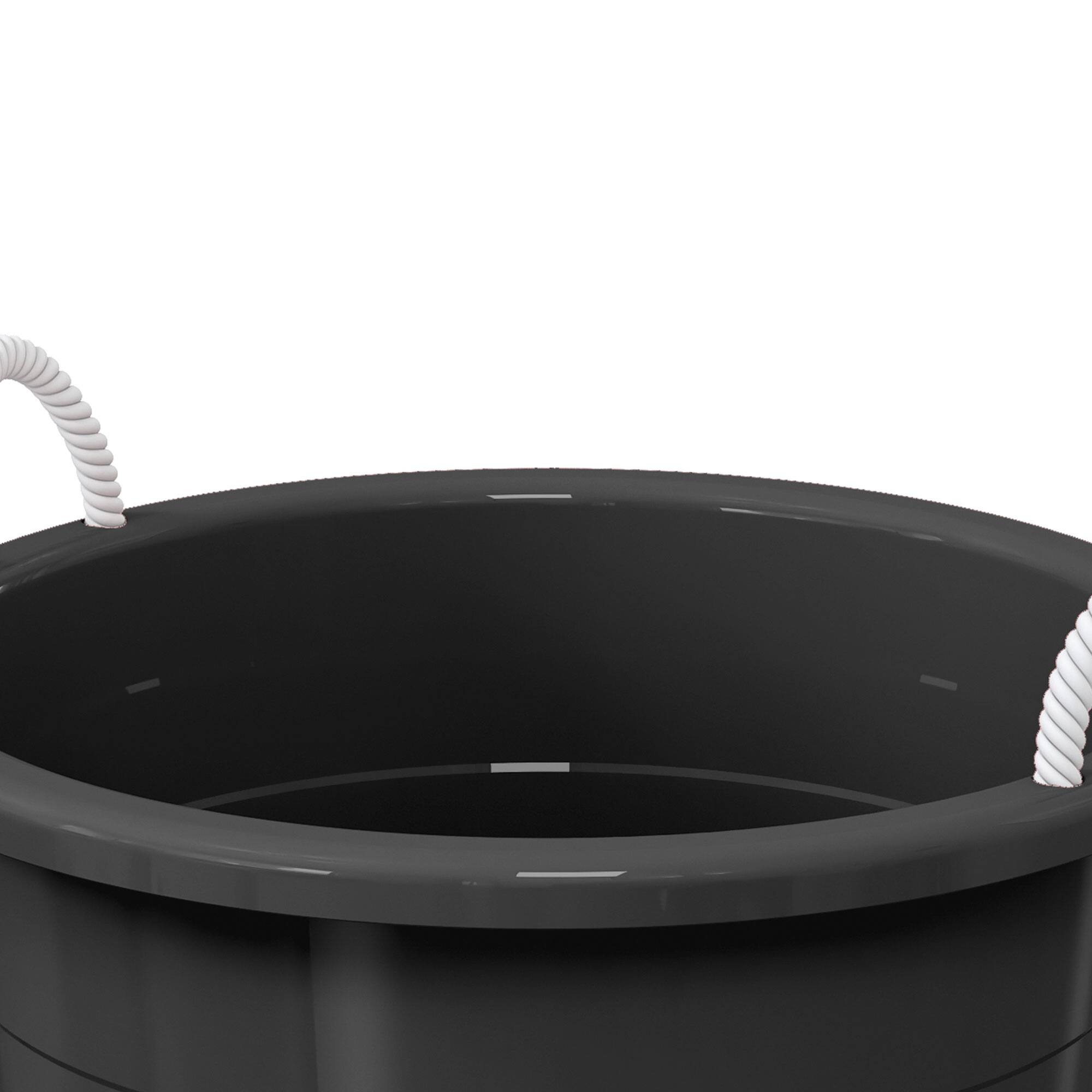Alt View 5. Life Story - Life Story 17 Gal Flexible Plastic Storage Bucket w/ Rope Handles, Black, 8 Pack - Black.