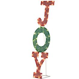 Winado - Christmas JOY Letter Sign 47in Pre-lit 2D with LED Lights for Xmas Indoor Outdoor Holiday Yard Holiday Decorations - Red & Green
