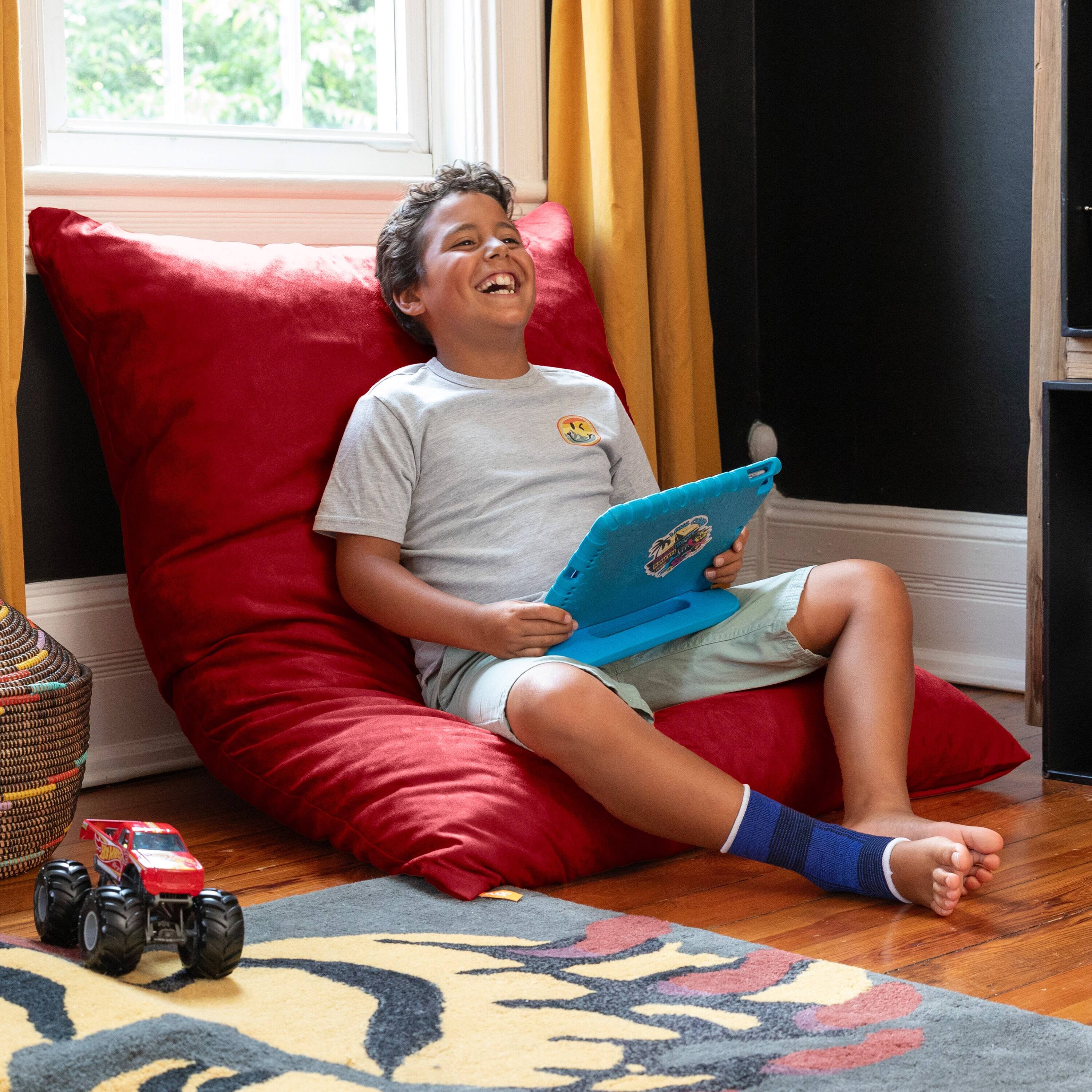 Angle. Jaxx - Jaxx 3.5 Ft Pillow Saxx Kids Bean Bag, Cherry - Cherry.