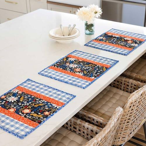 Left. AccuQuilt - June Tailor Inc Quilt As You Go Placemats Brighton Pier 4pk Kits, Multi, Large.