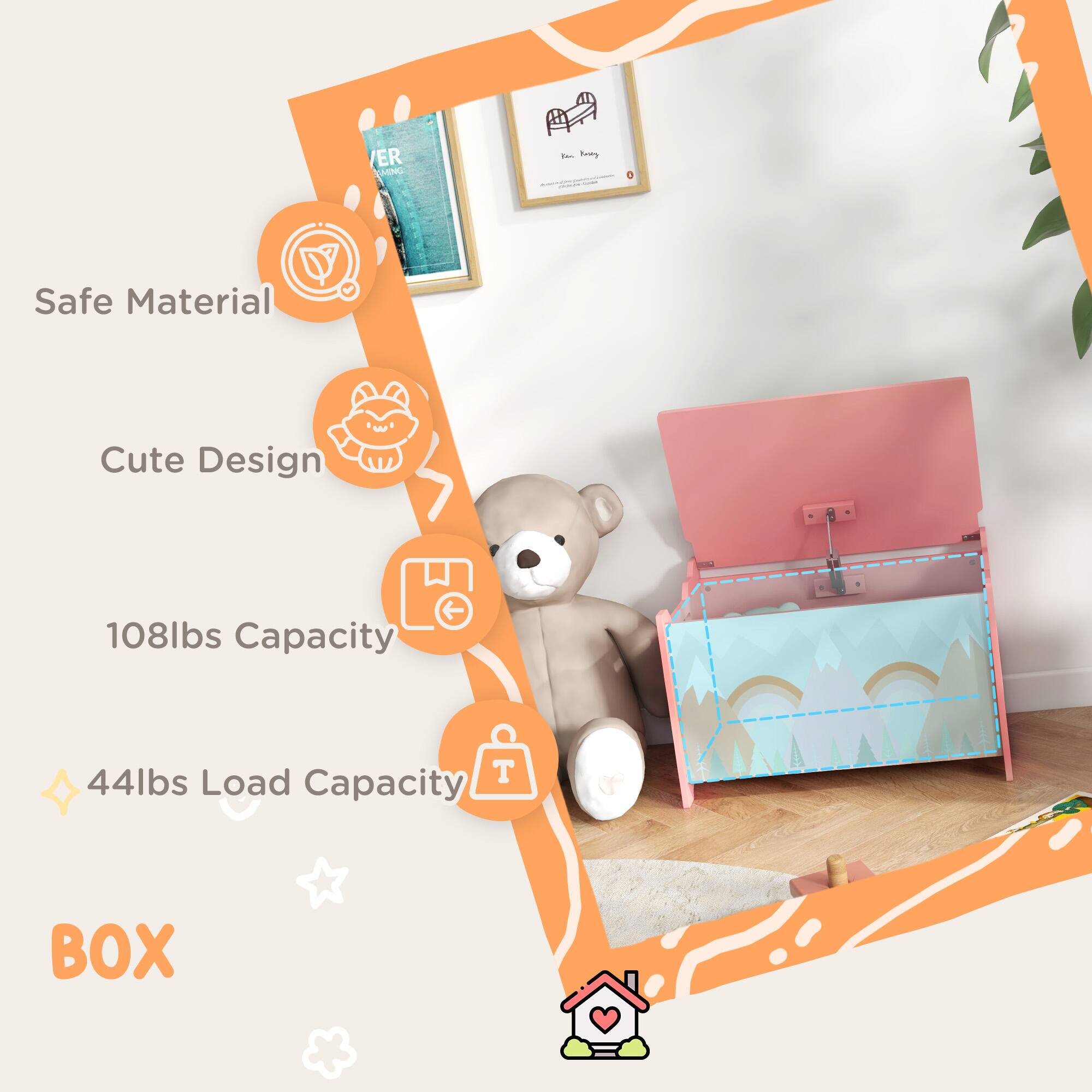 - Safe Material
- Cute Design
- 108lbs Capacity
- 44lbs Load Capacity
- BOX