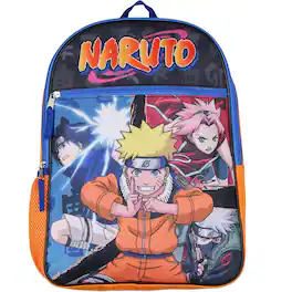 Bioworld - Naruto Shippuden Group Fight Pose Sasuke Sakura Uzumaki School Travel Backpack ages 3+ - Assorted Pre-Pack