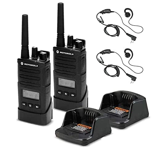 Motorola Solutions - 2 x Motorola RMU2080d On-Site 2-Way Radio with Display - 2 Pack With Mic Bundle - Black