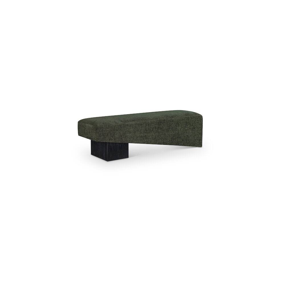 Front. Meridian Furniture - Alora Green Fabric Bench - Green.