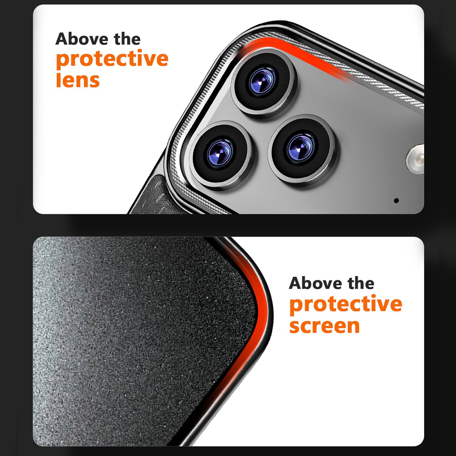 Above the protective lens

Above the protective screen