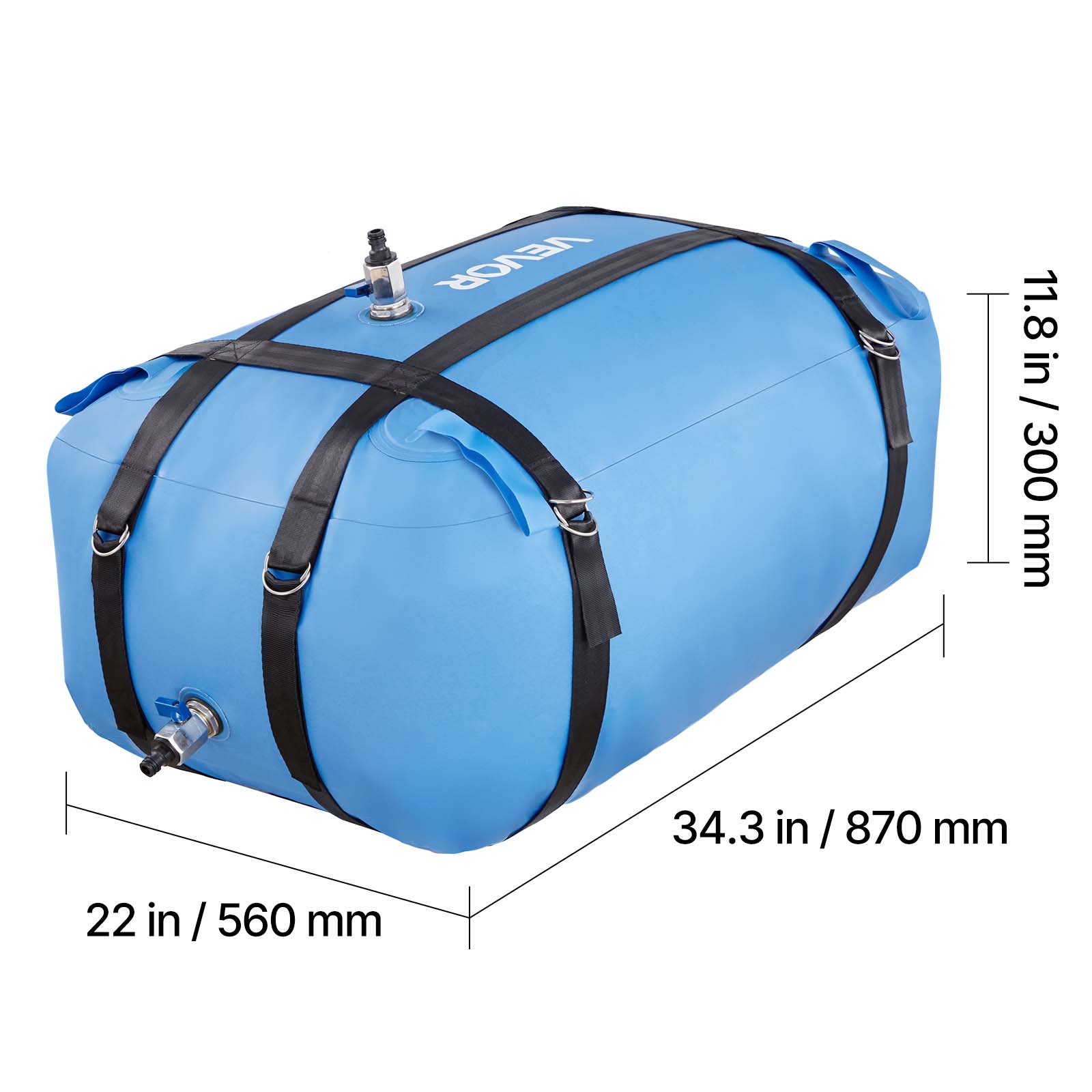 VEVOR 11.8 in / 300 mm 34.3 in / 870 mm 22 in / 560 mm