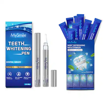 MySmile TEETH WHITENING PEN DENTAL GRADE Deluxe At-Home Whitening System
MySmile 10
MySmile
MySmile
MySmile
MO
MINT
MySmile
MySmile
ITMACH
REFRA
MINT
MOUTHWASH
MINT
MySn
MC
MI
MOUTHWA
REFRES
MySmile
MINT
REFRESHING
MOUTHWASH
PREVENTS CAVITIES
- For ram alaa - -om surming
- -m O 1H MIN? - Lmu di 1 A to 30
- WEKH I 1 O 1
Results in 10 Minutes
Non Sensitive
Whitens Up to Formula a Shades
2 x 4ML
TWIST
1A7
TWIST 3