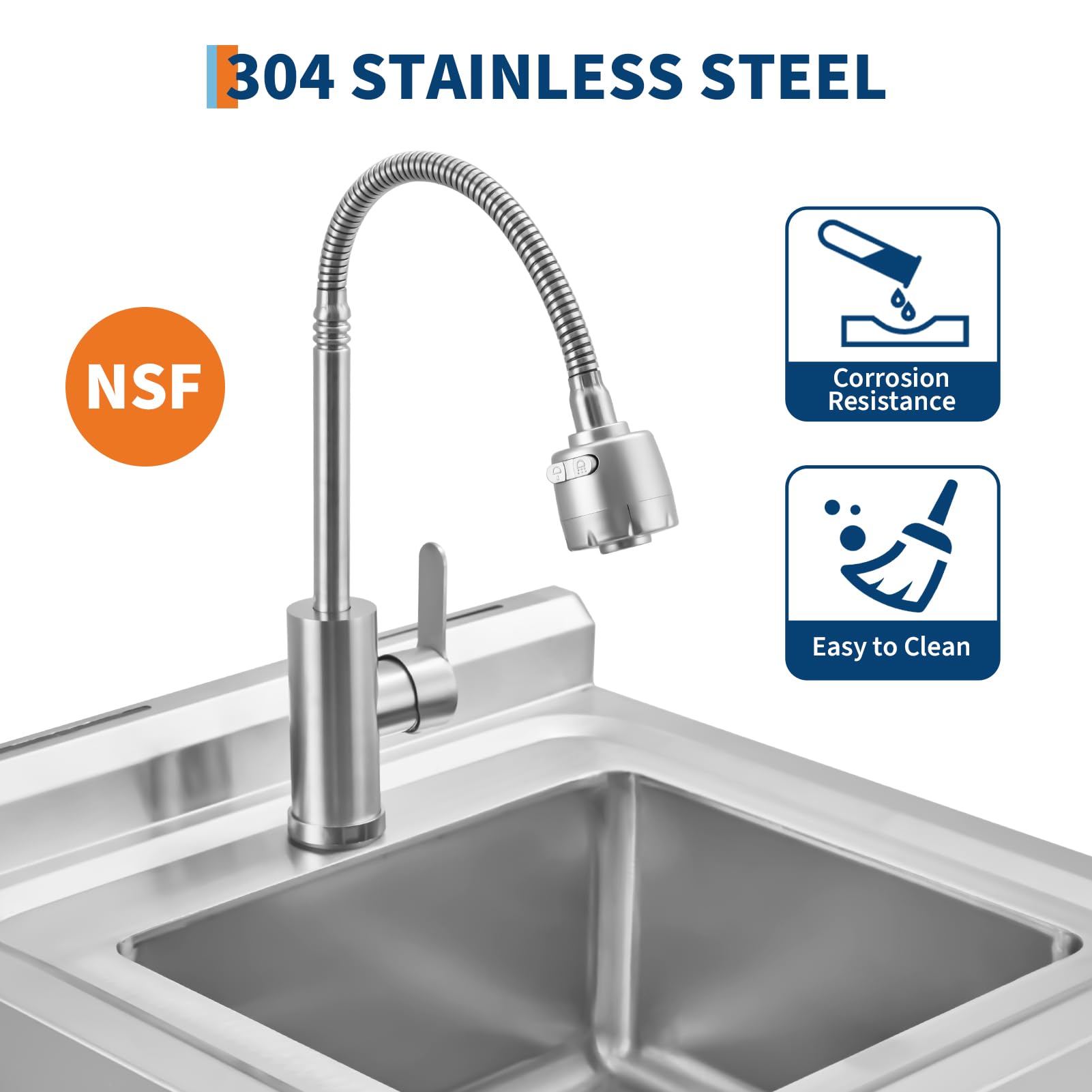304 Stainless Steel NSF Corrosion Resistance Easy to Clean