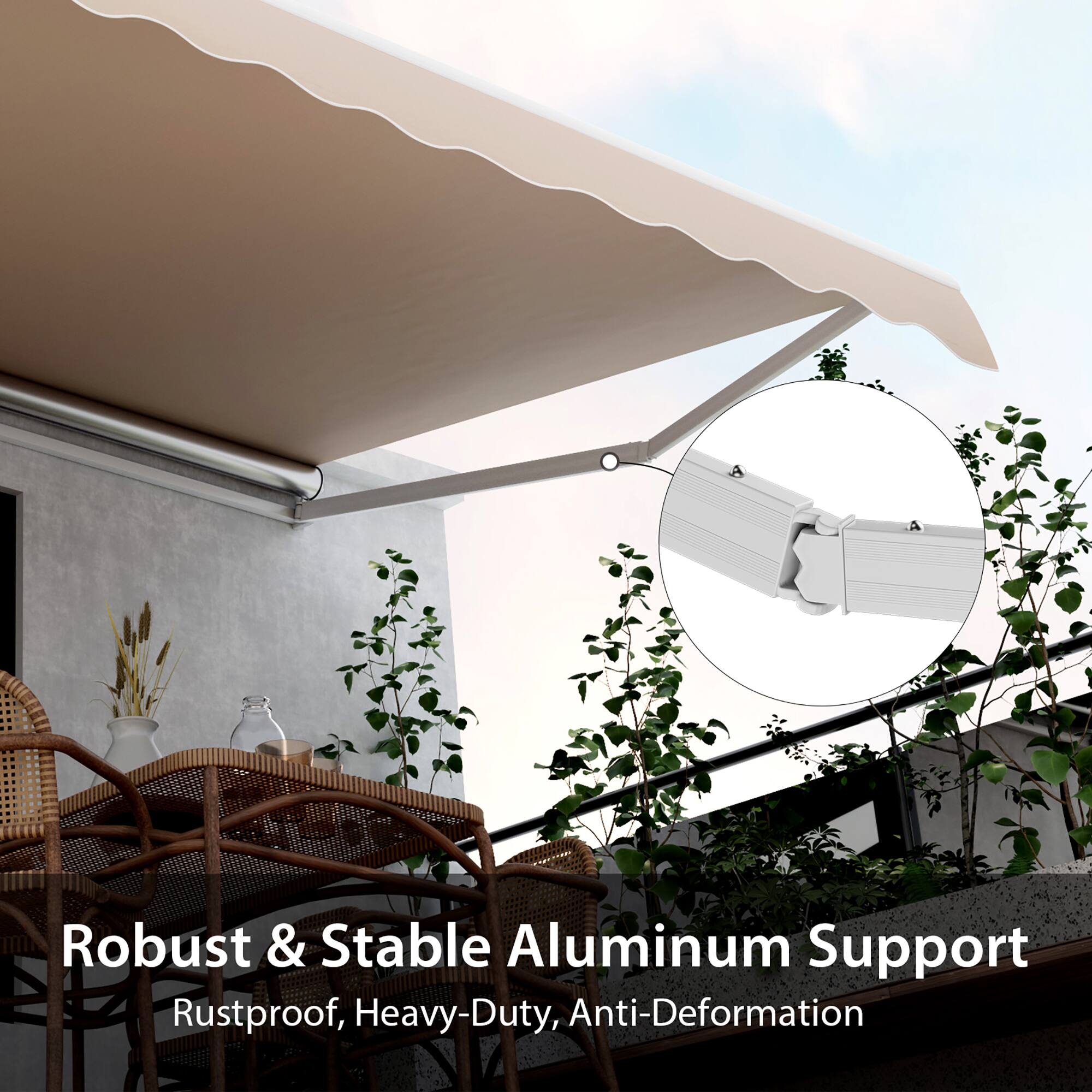 Robust & Stable Aluminum Support  
Rustproof, Heavy-Duty, Anti-Deformation