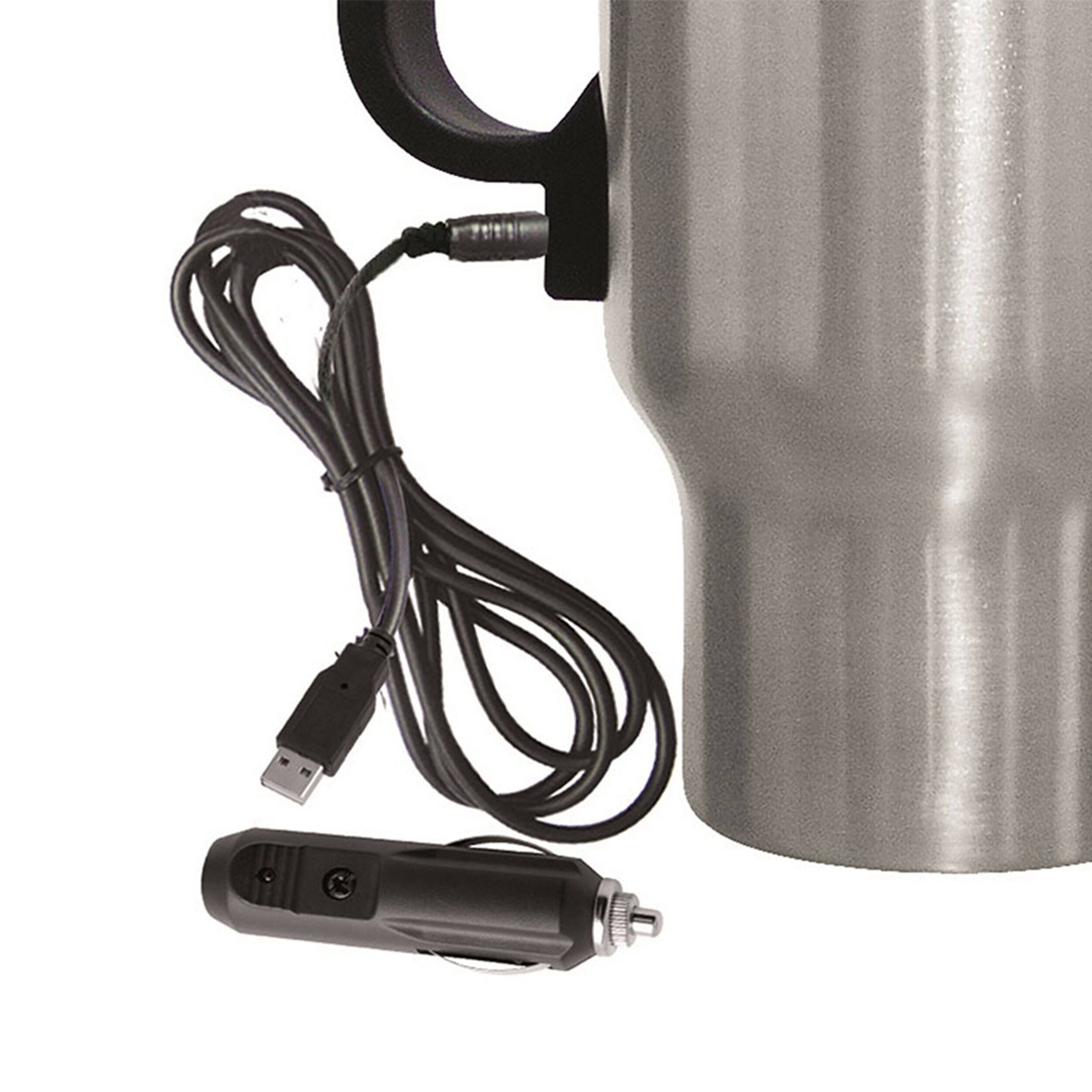 Alt View 3. Brentwood - Brentwood Electric Coffee Mug with Wire Car Plug - Silver.