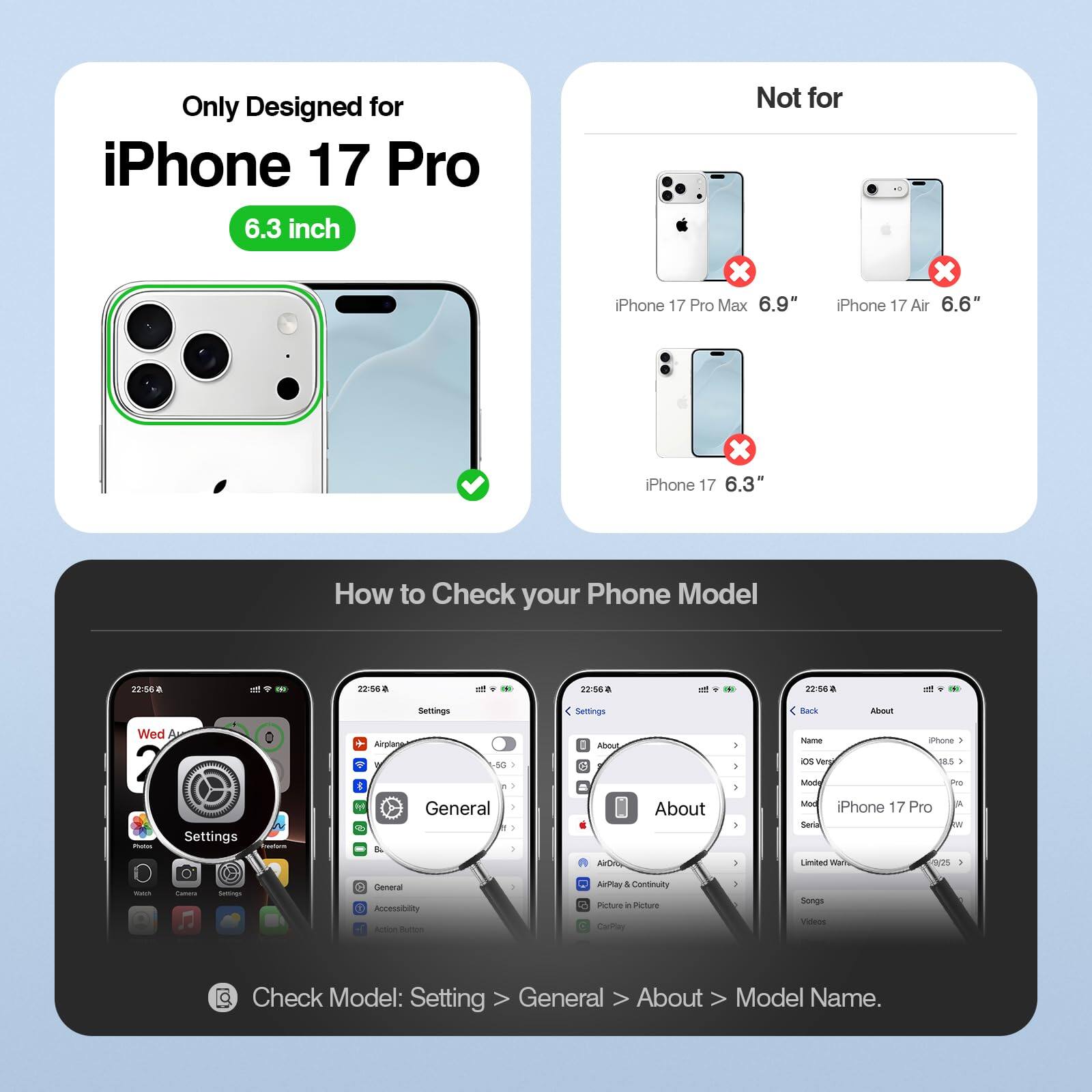 Alt View 4. Jadie Link - Compatible Pro Wallet Case Women Rfid Blocking Leather Phone Men Kickstand Flip Cover Wrist Strap Zipper Credit Card - Black-iPhone 17 Pro - 6.3".