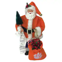 Santa's Workshop - Clemson Tigers 12'' Santa - Orange