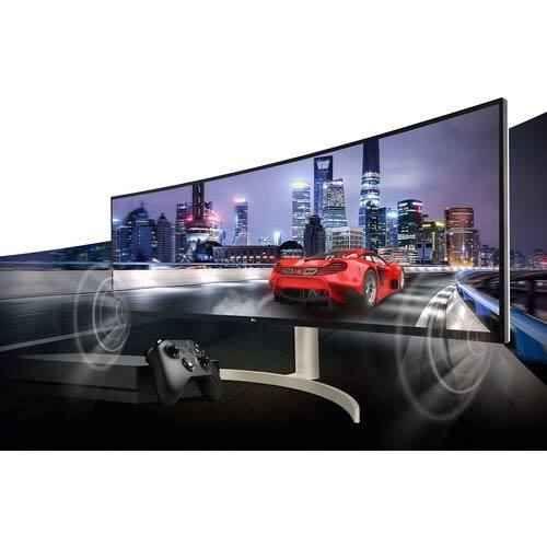 Alt View 6. LG - LG 49WL95C-W 49" UltraWide Curved Dual QHD Virtually Borderless IPS LED Monitor with Built-in Speakers, 5120x1440 + Esse - Black.