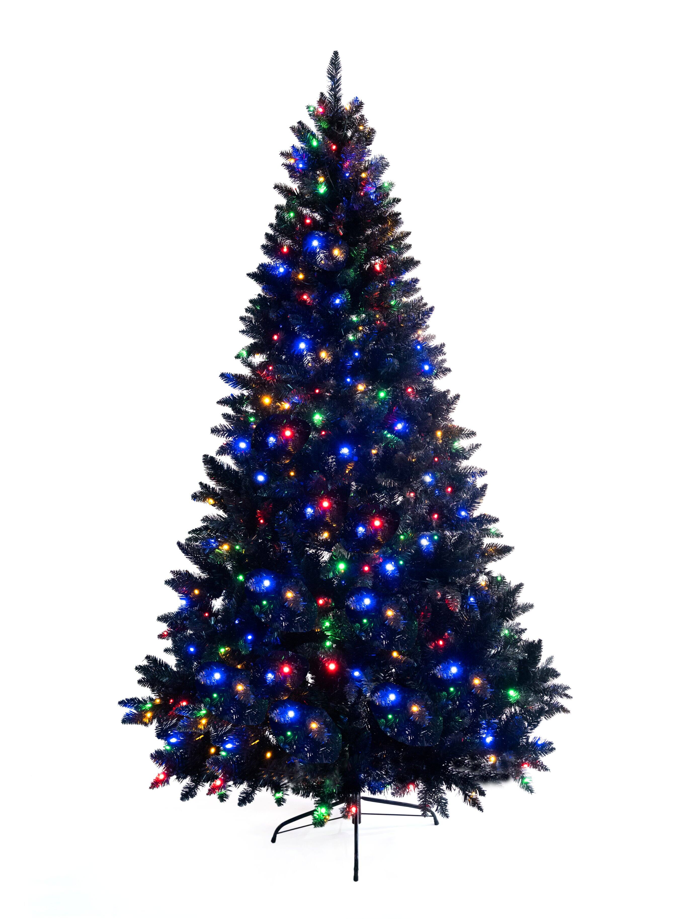 Alt View 7. Tiramisubest - 6FT Pre-lit Black Artificial Christmas Tree with 920 Branch Tips and 280 Color LED Changing Lights with 11 Flash Modes - Black.