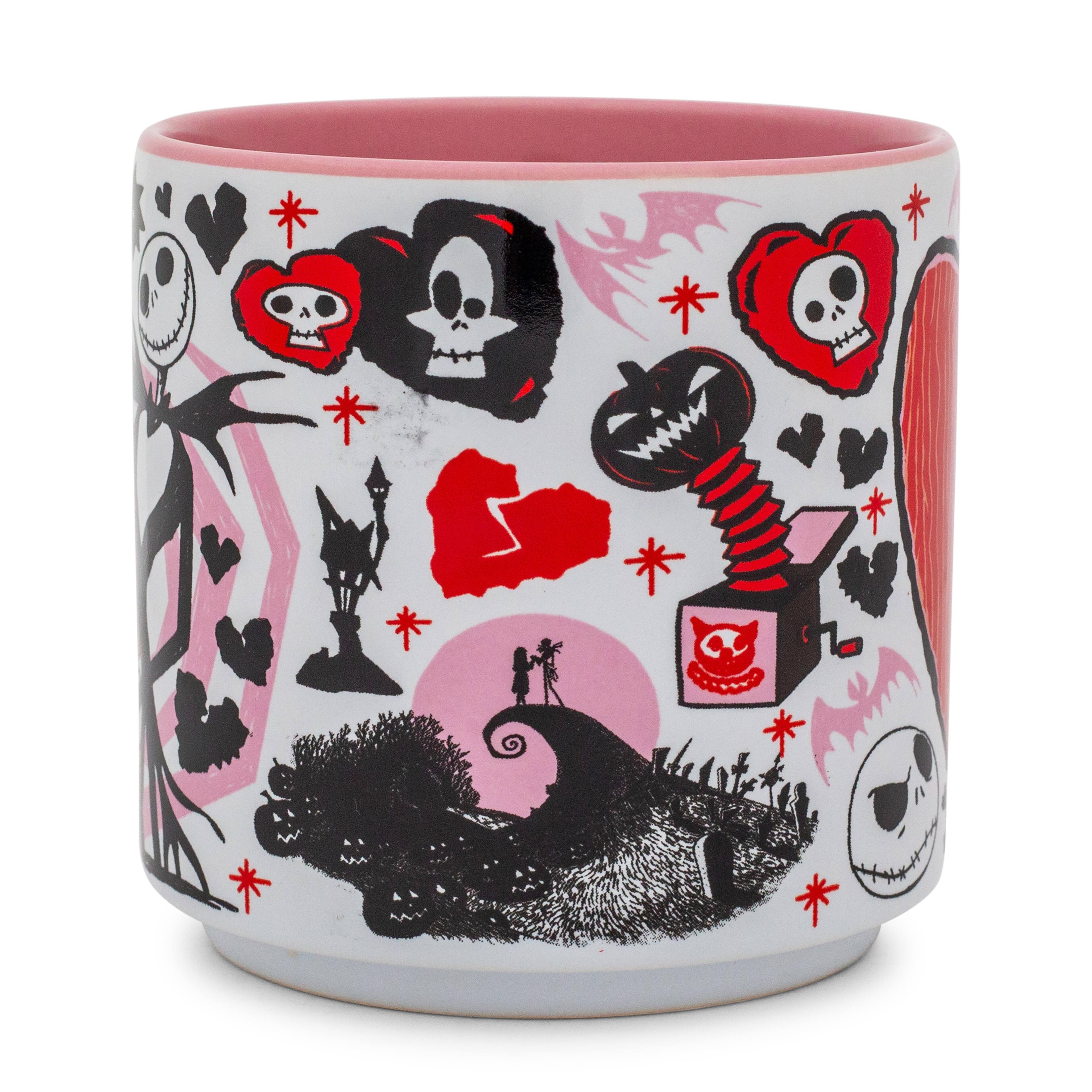 Alt View 1. Disney - Disney The Nightmare Before Christmas Valentine's Town Stackable Ceramic Mug - Red.