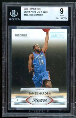 James Harden Rookie 2009-10 Panini Prestige Draft Picks Light Blue #153 BGS 9