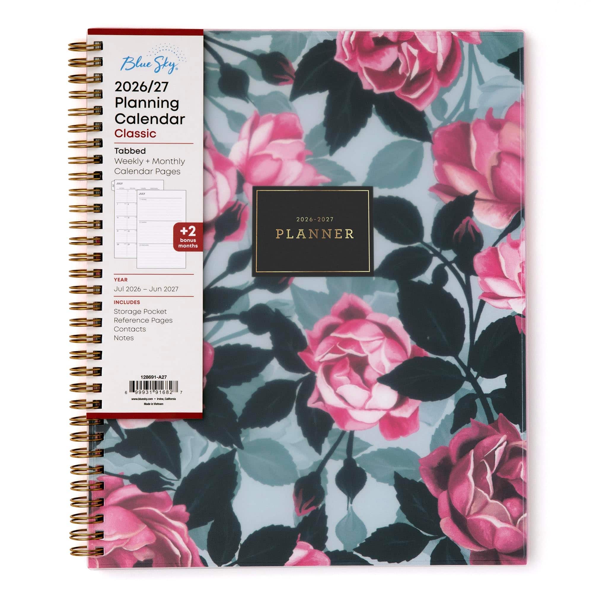 Blue Sky - 2026-2027 Weekly & Monthly Academic Planner Calendar, 8.5"x11"