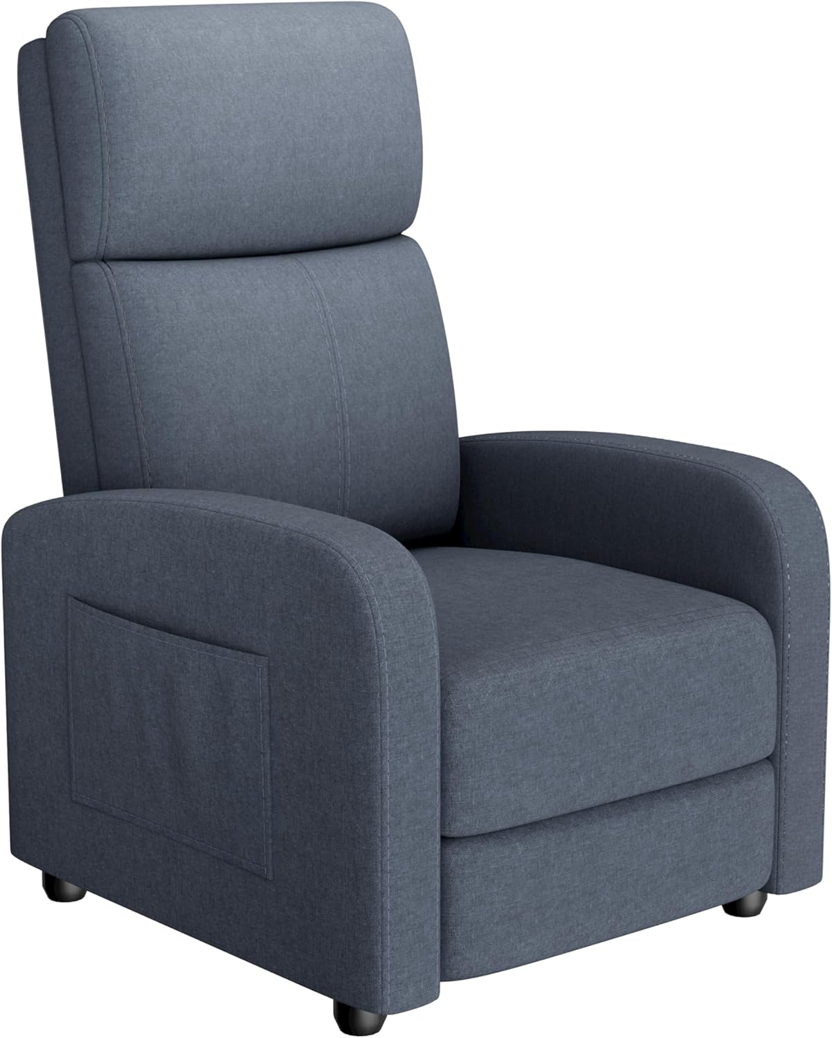 Alt View 3. Acekool - Linen Fabric Manual Recliner Chair,Adjustable Push Back Recliner,Lazy Lounge Chair for Living Room,Home Theater,Bedroom - Dark Grey.