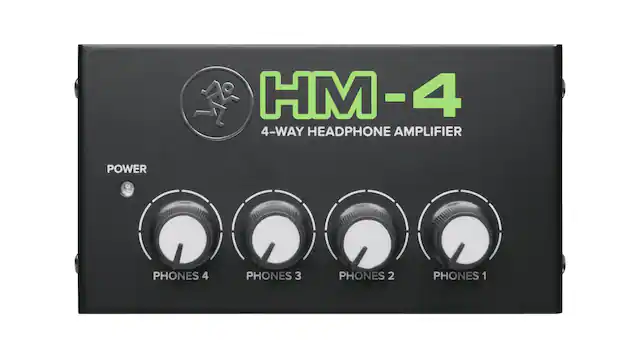 Front. Mackie - HM-4 4-Channel Headphone Amplifier - Black.
