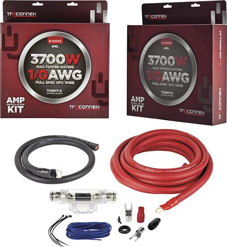 Metra - TruConnex Car Amplifier Installation Kit for Vehicles - Black, Blue, Red - Larger Front