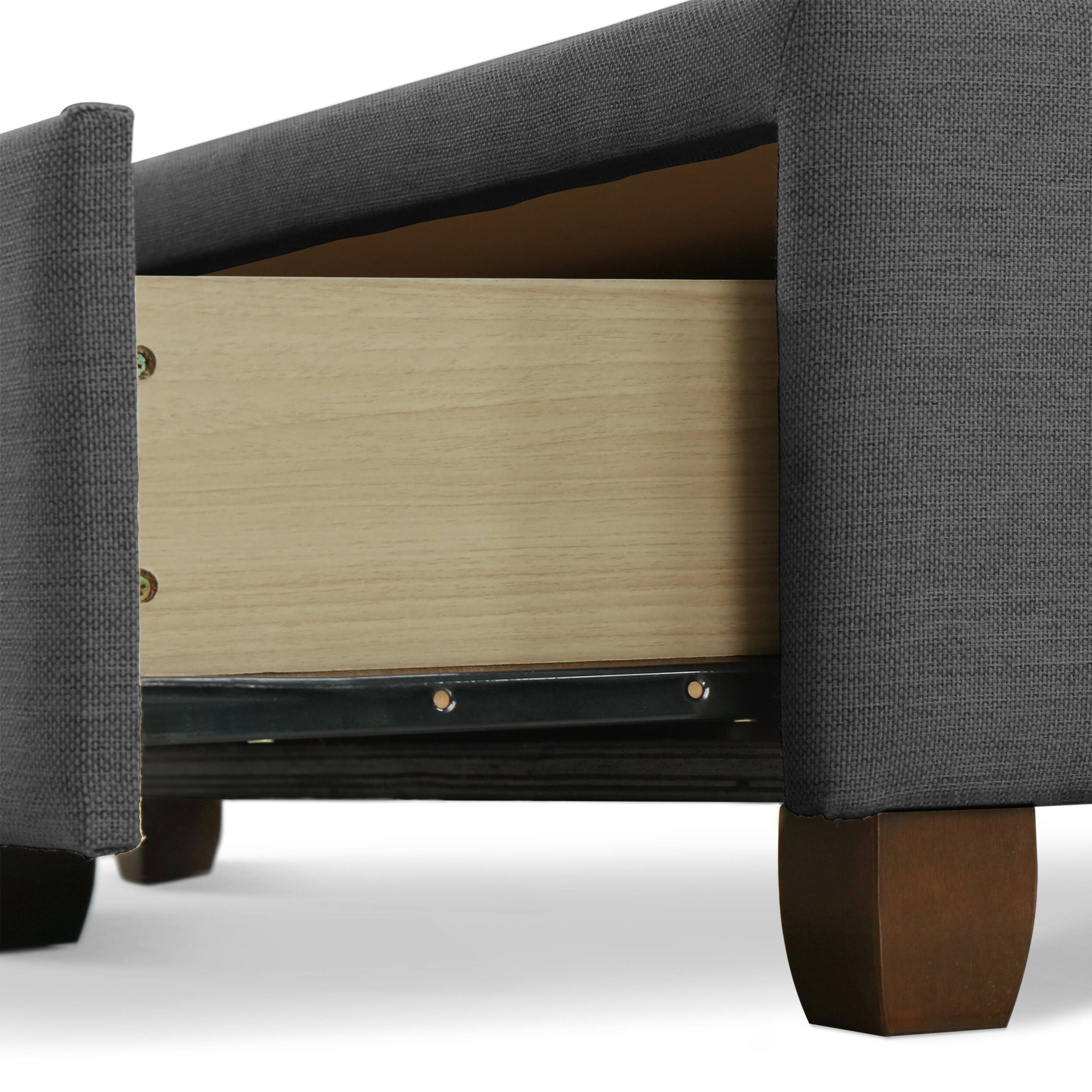 Alt View 18. Click Decor - Edmond Storage Bed with Adjustable Height Headboard Queen Size - Dark Gray.