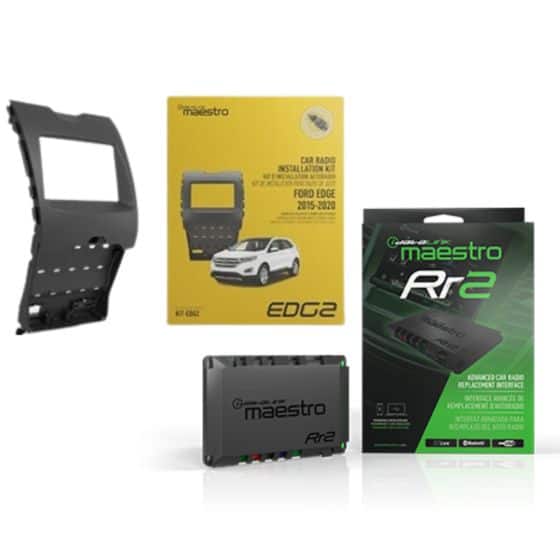 Maestro - iDatalink KITEDG2 Dash Kit for 2015-2020 Ford Edge w/ 4" MyFord Factory Screen + ADSMRR2 Module Interface Bundle - Black