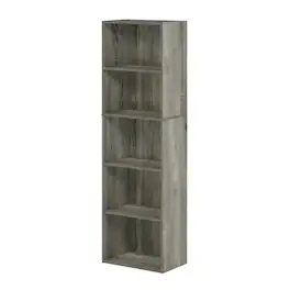 FurniFact - Engineered Wood Bookcase with Adjustable Shelves for Home Office and Living Room - French Oak