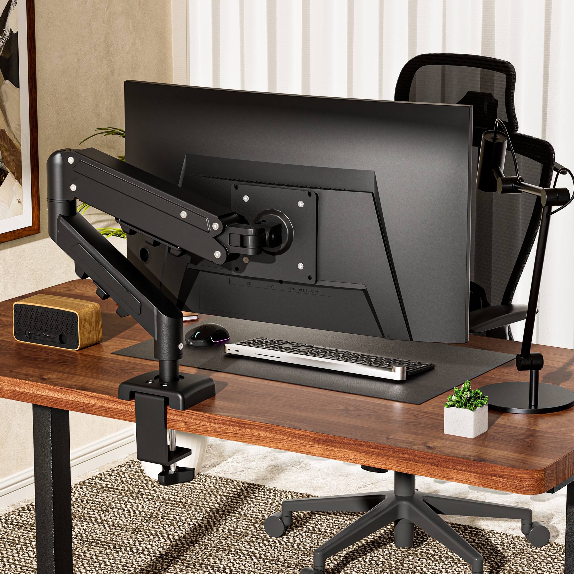 Alt View 7. FlexiSpot - MA1 Adjustable Single Monitor Arm for 17"-32" Monitor - Black.