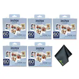 Fujifilm - Instax Mini Value Pack Instant Film (300 Exposures) + Cleaning Cloth