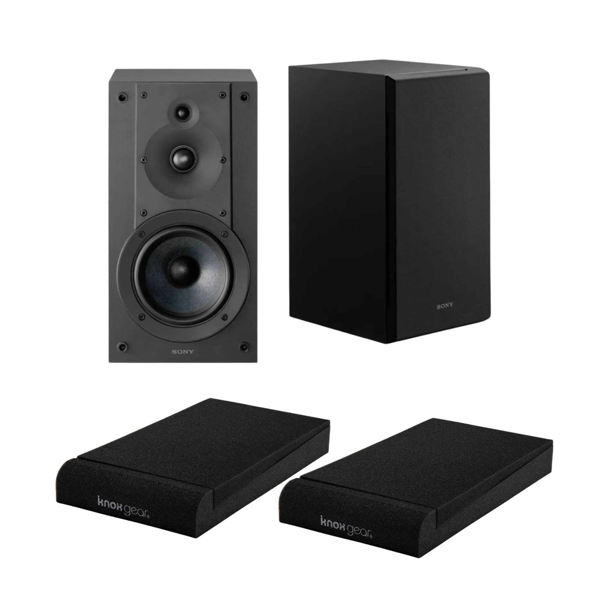 Sony - SS-CS5M2 3-Way 3-Driver Hi-Res Audio Bookshelf Speakers (Pair) Bundle