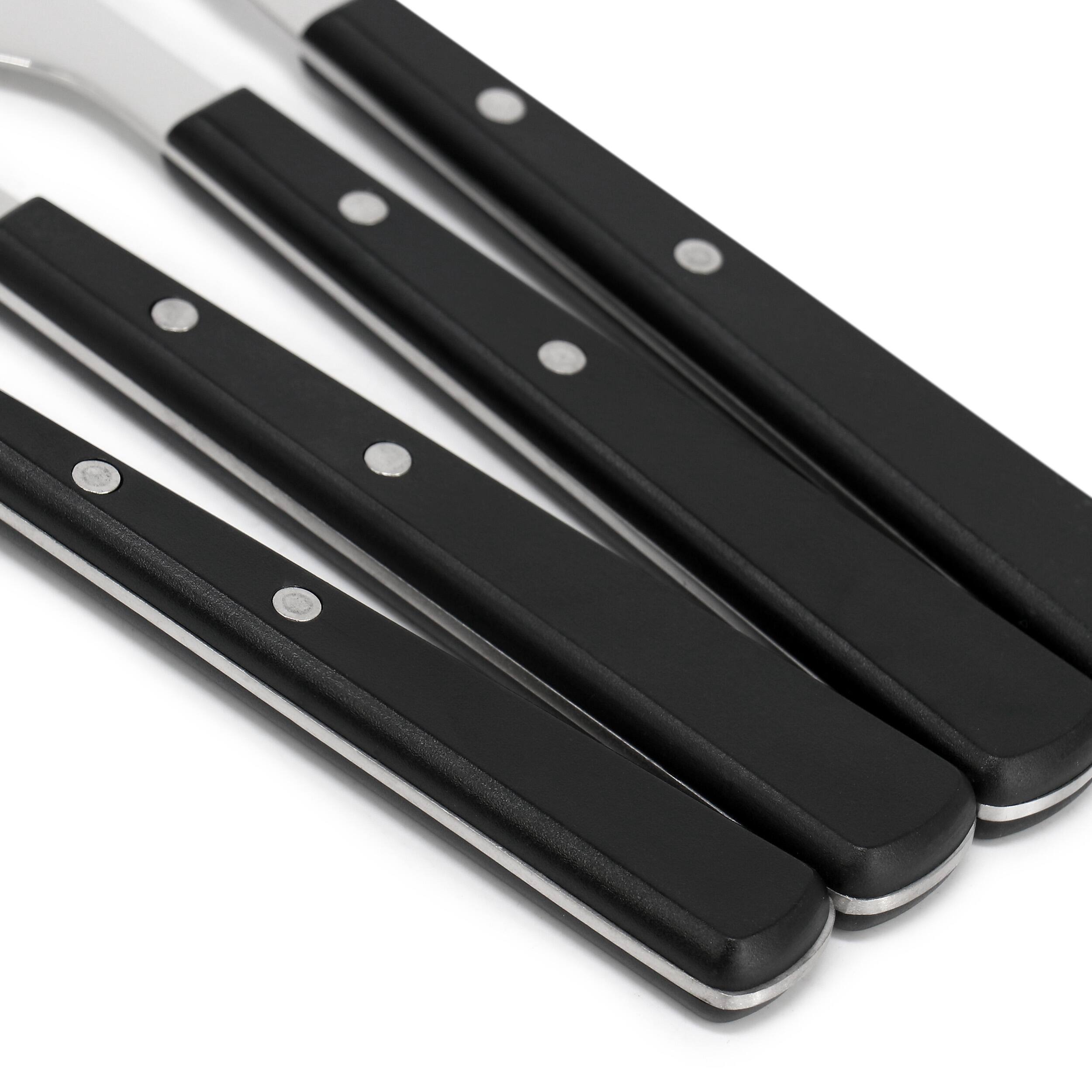 Alt View 4. Martha Stewart - Martha Stewart Garden Cottage 16 Piece Stainless Steel Flatware Set in Black - Black.