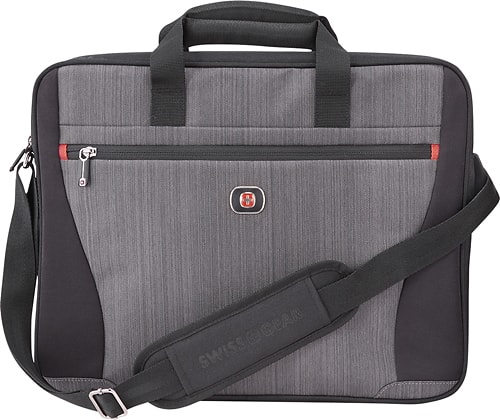 SwissGear - Structure 17 Laptop Case - Gray Heather/Black - Larger Front