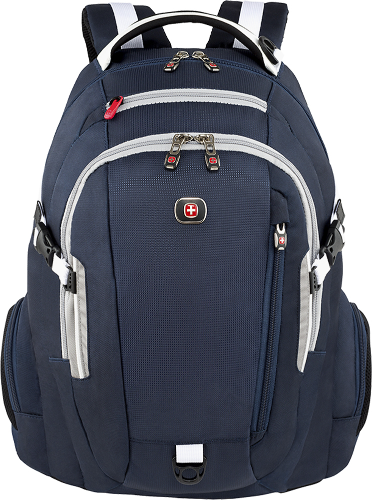 Best Buy: SwissGear Commute Deluxe Laptop Backpack Navy/White 28047090