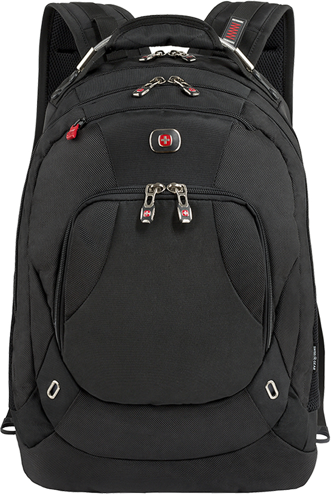 GM MILAN Men's Leather Large Hard Backpack New USB Travel Black Notebook