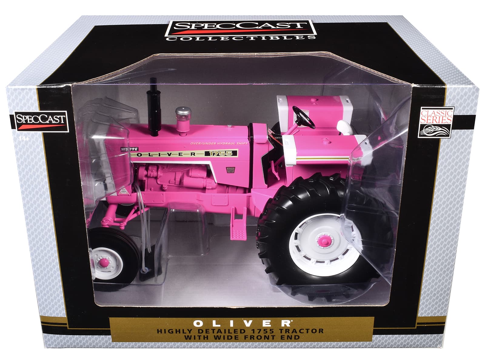 SpecCast Collectibles - Oliver 1755 Open Station Wide Front Tractor Pink "Classic Series" 1/16 Diecast Model by SpecCast