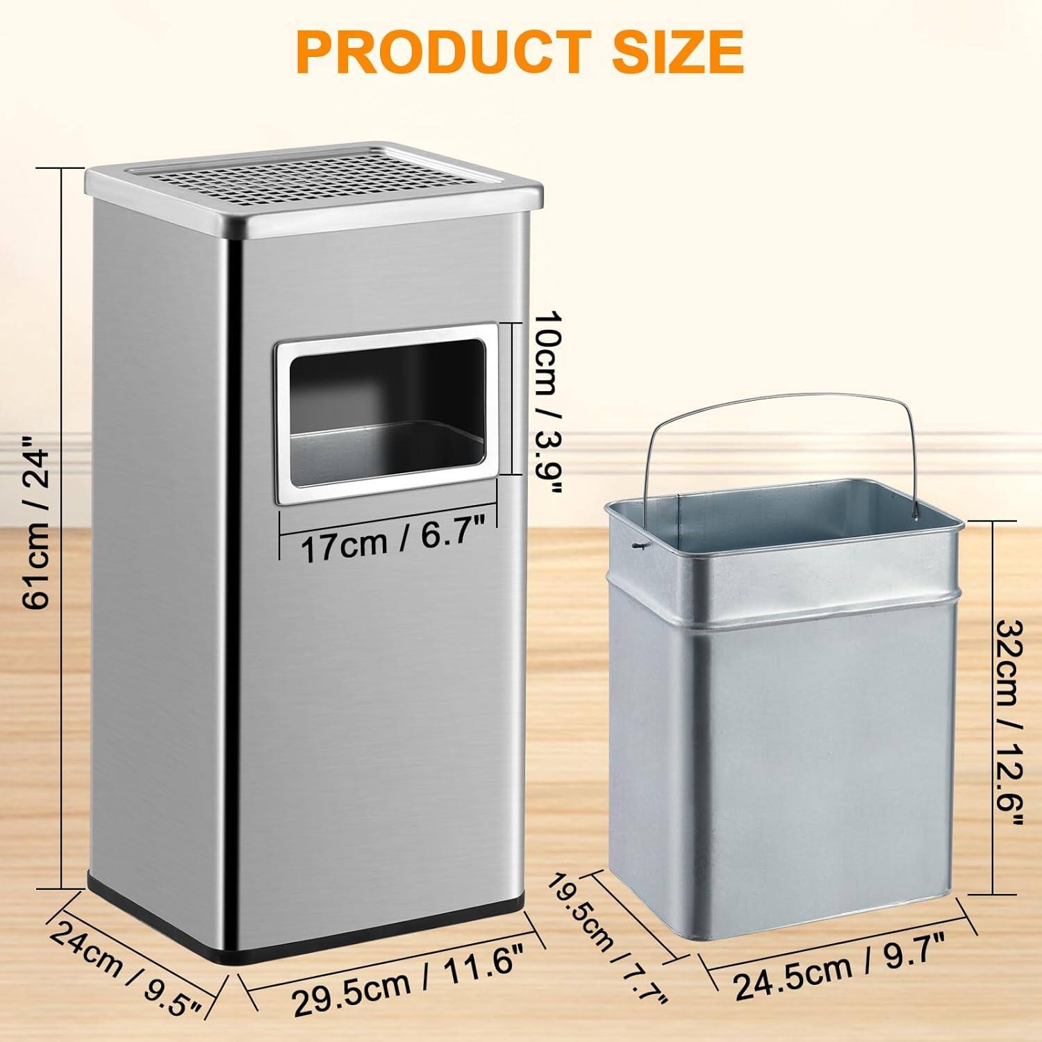 PRODUCT SIZE

- 24" / 61cm / 24cm
- 9.5" / 10cm / 3.9"
- 17cm / 6.7"
- 29.5cm / 11.6"
- 19.5cm / 7.7"
- 24.5cm / 9.7"
- 32cm / 12.6"