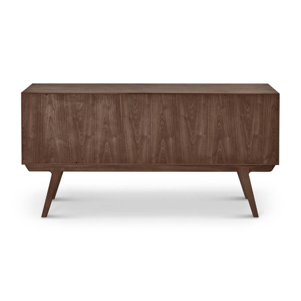 Angle. Spaco - Spaco Contemporary Walnut Media Cabinet TV Stand, Sliding Doors, Lacquer Finish for Living Room - Walnut.