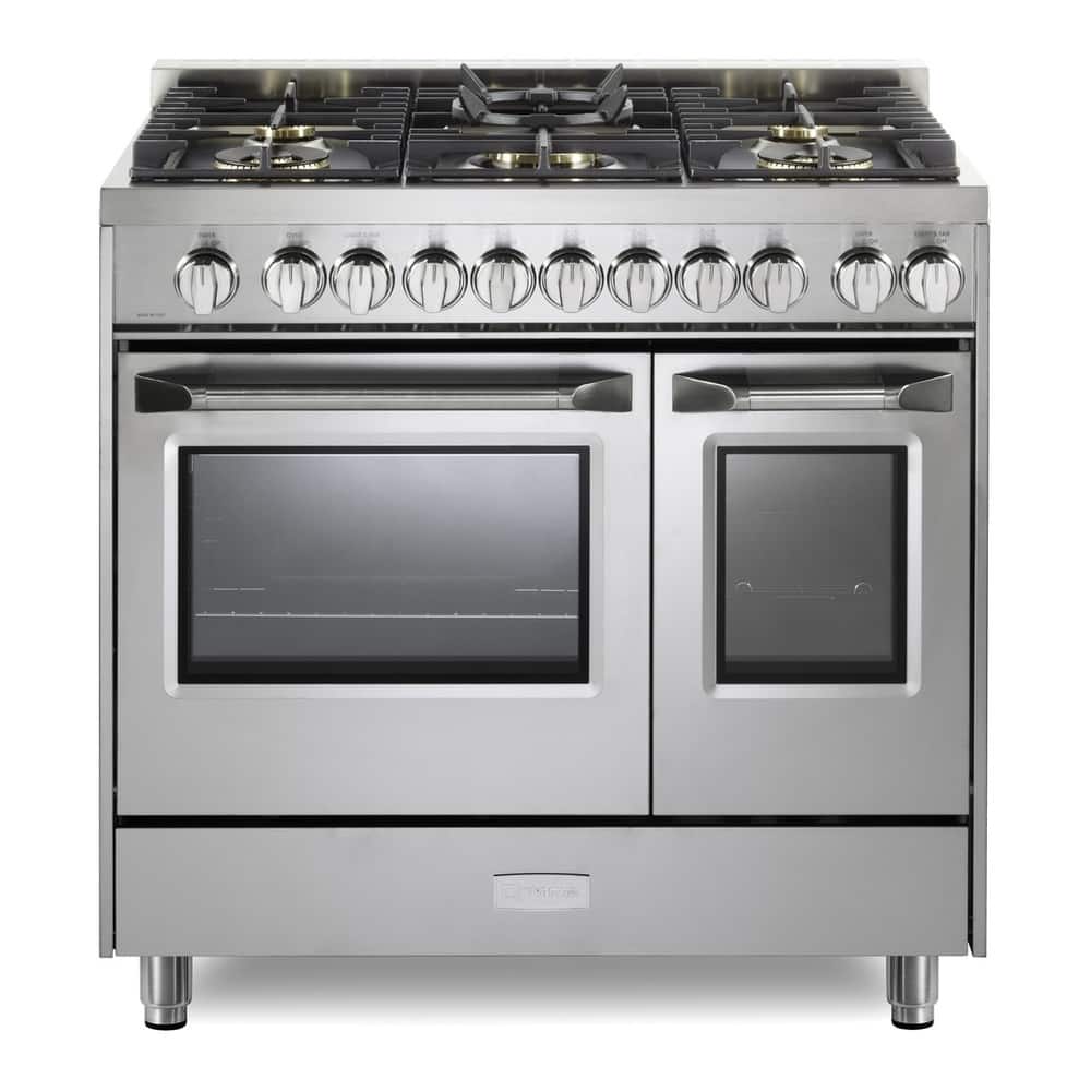 Verona - Ultima Series 36 in. Double Oven Gas Range with 5 Sealed Burners (Stainless Steel) - Stainless Steel